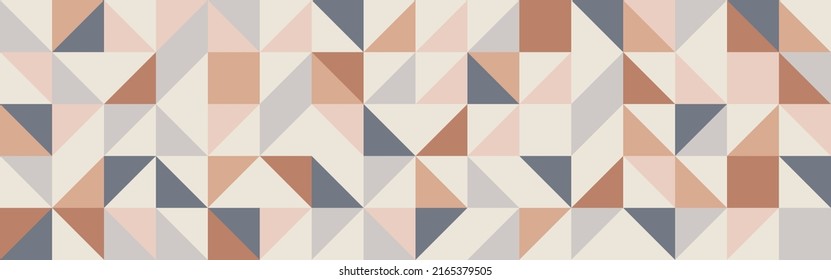 Colorful trendy triangles background in modern style, flat vector illustration. Cover of pastel shades of geometric shapes in retro texture for web design or postcard.