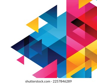 Colorful Triangle Abstract background of polygons on white background.
