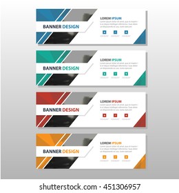 Colorful triangle abstract corporate business banner template, infographic horizontal advertising business banner layout template flat design set , clean abstract cover header background website 