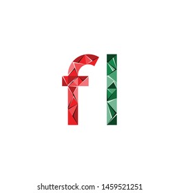 colorful triangle abstract letter initials