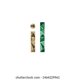colorful triangle abstract letter initials