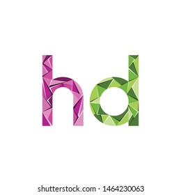 colorful triangle abstract letter initials