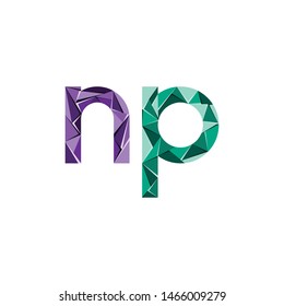 colorful triangle abstract letter initials