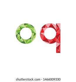 colorful triangle abstract letter initials