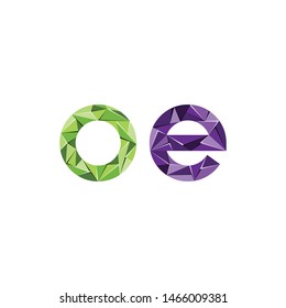 colorful triangle abstract letter initials