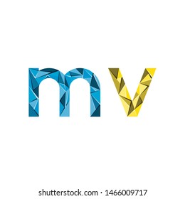 colorful triangle abstract letter initials