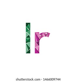 colorful triangle abstract letter initials
