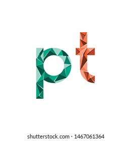 colorful triangle abstract letter initials