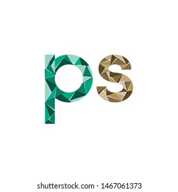 colorful triangle abstract letter initials