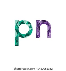 colorful triangle abstract letter initials