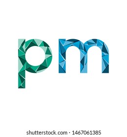 colorful triangle abstract letter initials