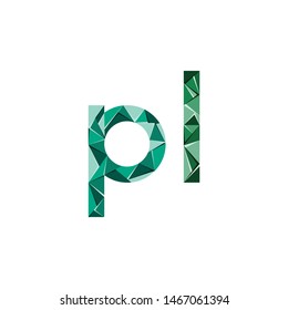 colorful triangle abstract letter initials