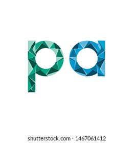 colorful triangle abstract letter initials