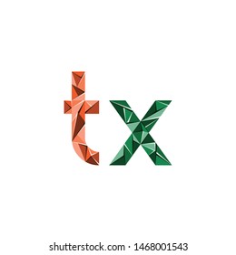 colorful triangle abstract letter initials