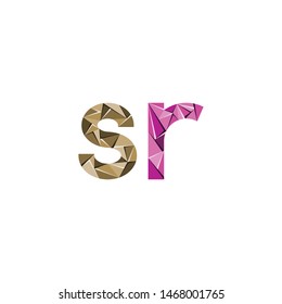 colorful triangle abstract letter initials