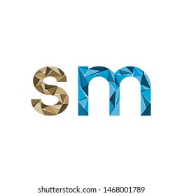 colorful triangle abstract letter initials