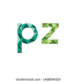 colorful triangle abstract letter initials