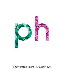 colorful triangle abstract letter initials