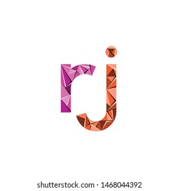 colorful triangle abstract letter initials