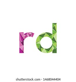 colorful triangle abstract letter initials