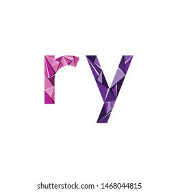 colorful triangle abstract letter initials