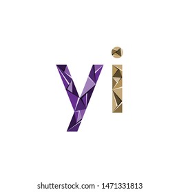 colorful triangle abstract letter initials