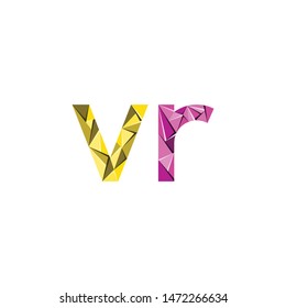colorful triangle abstract letter initials