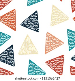 Colorful triangle abstract seamless pattern