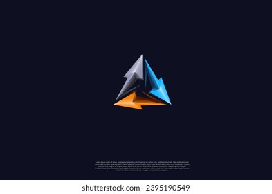colorful triangle arrow recycle colorful logo. Vector illustration design template