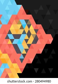 Colorful triangle background and cover
