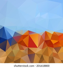 Colorful triangle background, vector illustration.