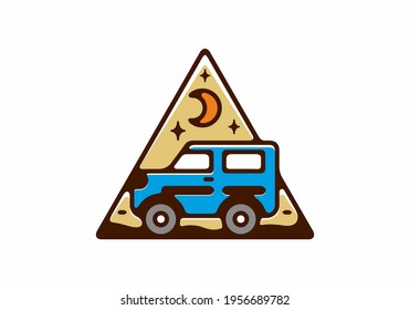 Colorful triangle badge of offroad car design