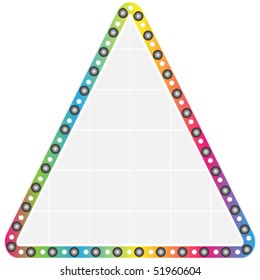 botón de triángulo colorido