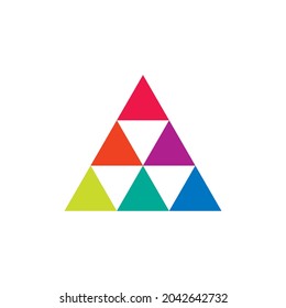 Colorful triangle concept, triangle flat color. Very suitable in various purposes apps, websites, symbol, logo, icon and many more.