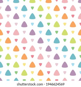 colorful triangle in diagonal line. rainbow and pastel color concept. seamless pattern. vector illustration.