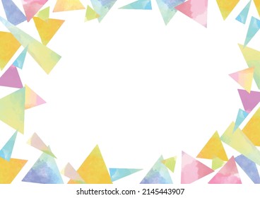 Material del marco triangular colorido sobre fondo blanco