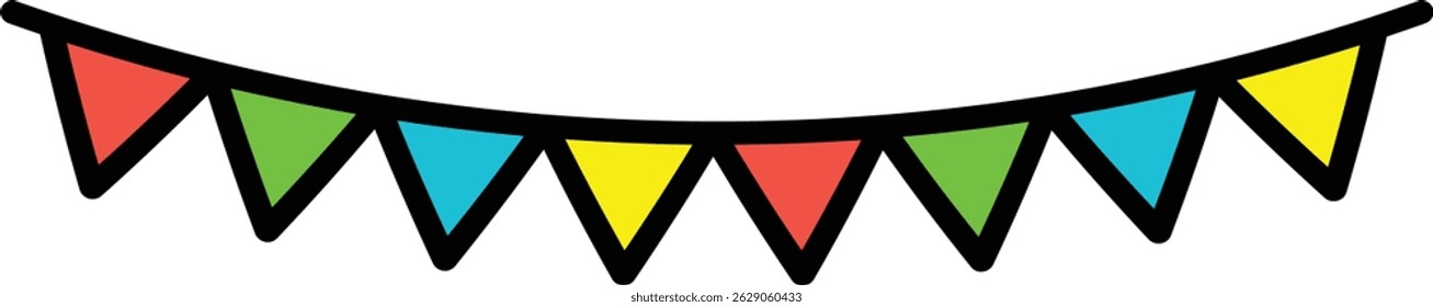 Colorful Triangle Garland Banner Illustration for Party Decoration
