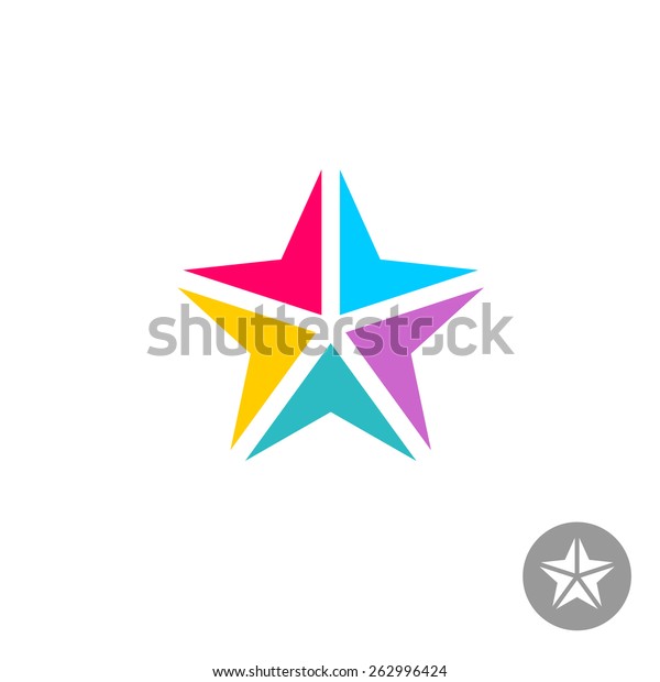 Colorful Triangle Geometric Elements Star Logo Stock Vector (Royalty ...