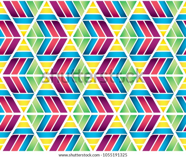 Colorful Triangle Hexagonal Seamless Texture Background Stock Vector ...