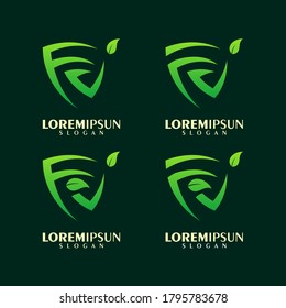 colorful triangle leaf logo design 