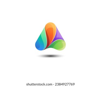 Colorful triangle letter a logo template