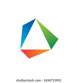 colorful triangle logo design, line art triangle logo, play icon, music player, letter a logo, abstract triangle