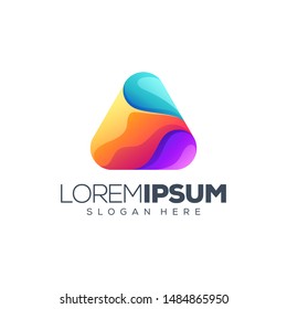 colorful triangle logo design vector illustration