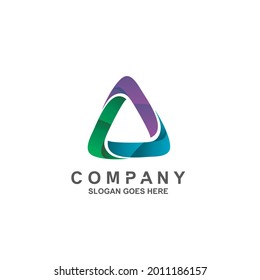 Farbiges Dreieck-Logo-Design, Vektorgrafik