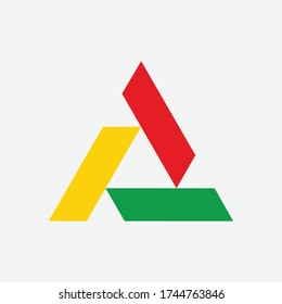 Farbiges Triangle-Logo. Moderner Vektor. Pfeil-Symbol