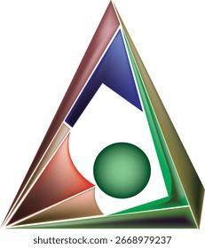 colorful triangle logo on a white background 