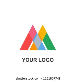 colorful triangle logo. overlapping color template design vector