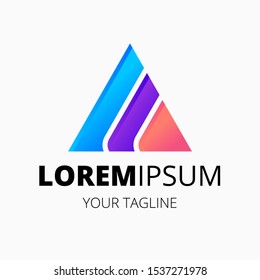 Colorful triangle logo template design.
