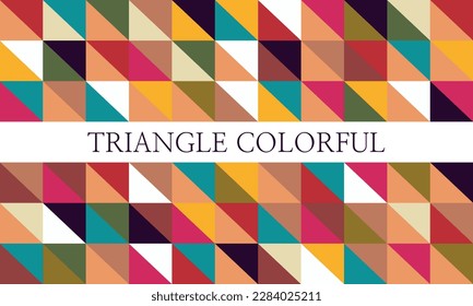 Colorful triangle mosaic geometric background