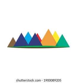 Colorful triangle mountain logo design vector template